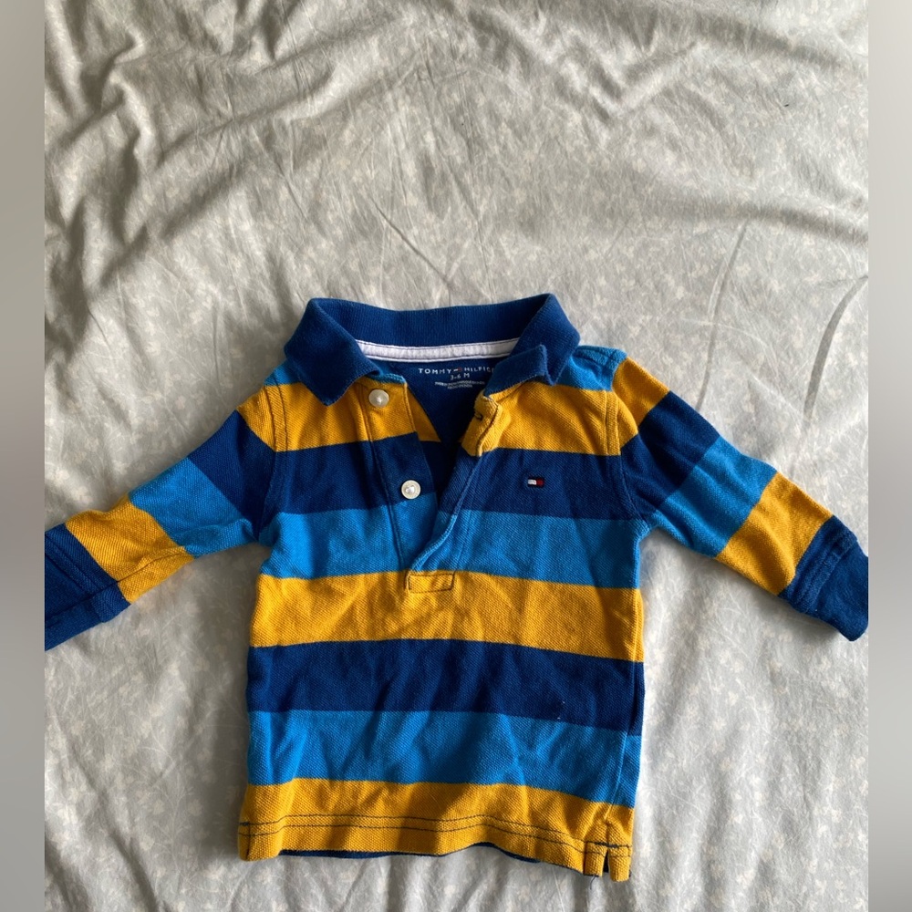 Tommy Hilfiger Kids Polo - Blue and Yellow Stripes